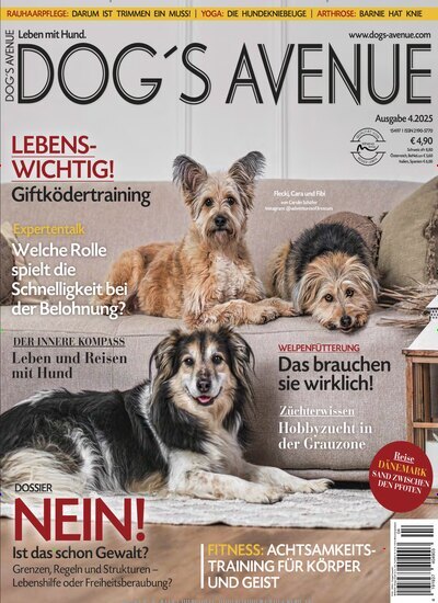 Titelbild der Ausgabe 4/2025 von Dogs Avenue. Diese Zeitschrift und viele weitere Elternzeitschriften und Tierzeitschriften als Abo oder epaper bei United Kiosk online kaufen.